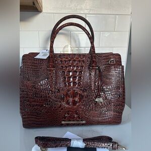 Brahmin large Finley pecan Melbourne genuine leather